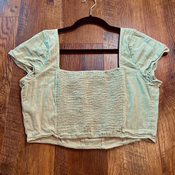 Y2K Hollister Linen Blend Crop top mint green & Pink stretch set size XL Lot - Picture 7 of 8